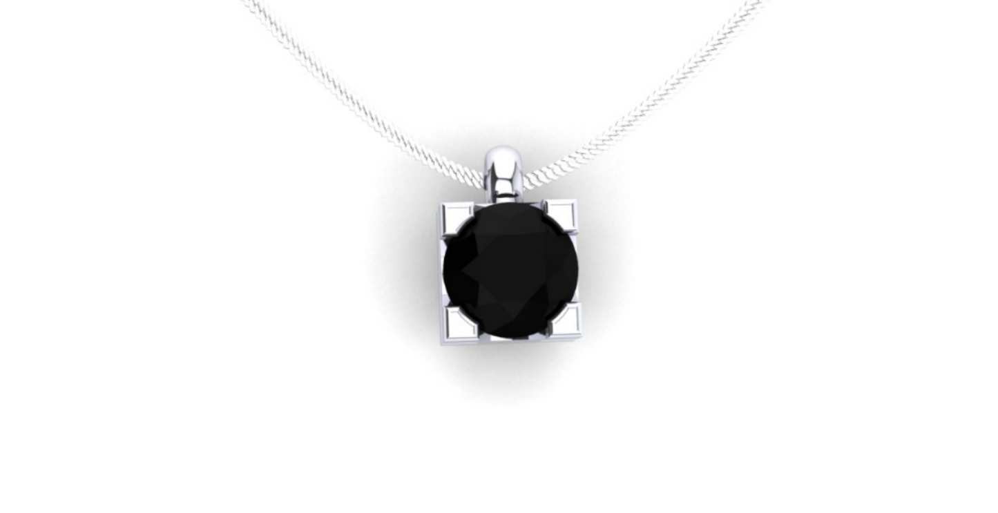 Collana punto luce con diamante naturale nero 0,55 ct