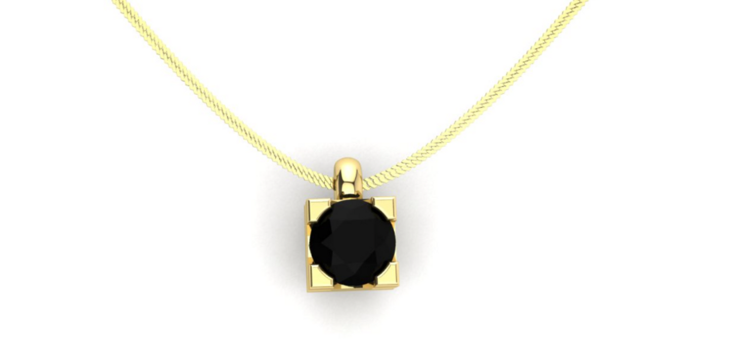 Ciondolo punto luce con diamante naturale nero 0,50 ct