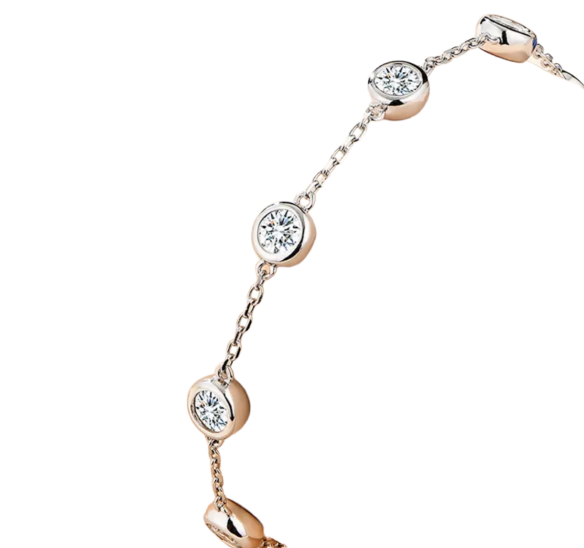 Pulsera de oro blanco de 18k y 8 diamantes naturales de 0,80ct