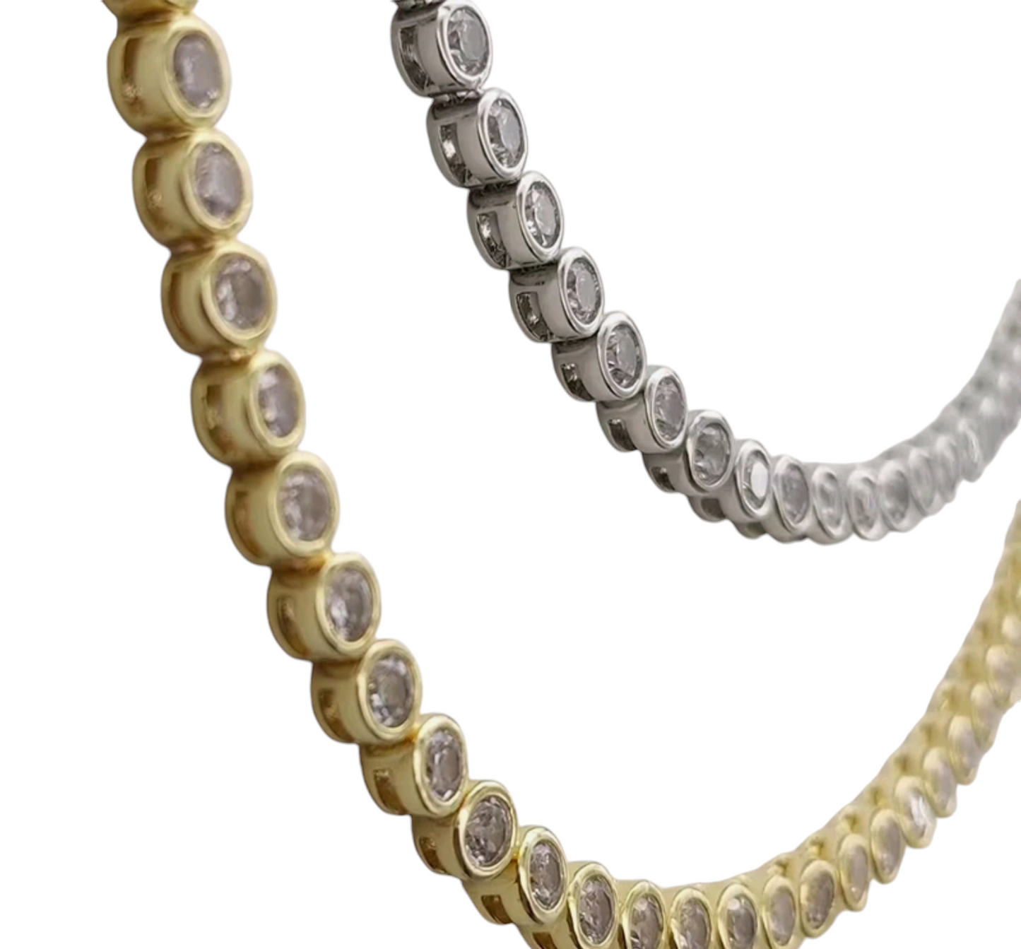 18 Karat 750 Weißgold-Tennis-Choker-Halskette mit 9 Karat Naturdiamanten