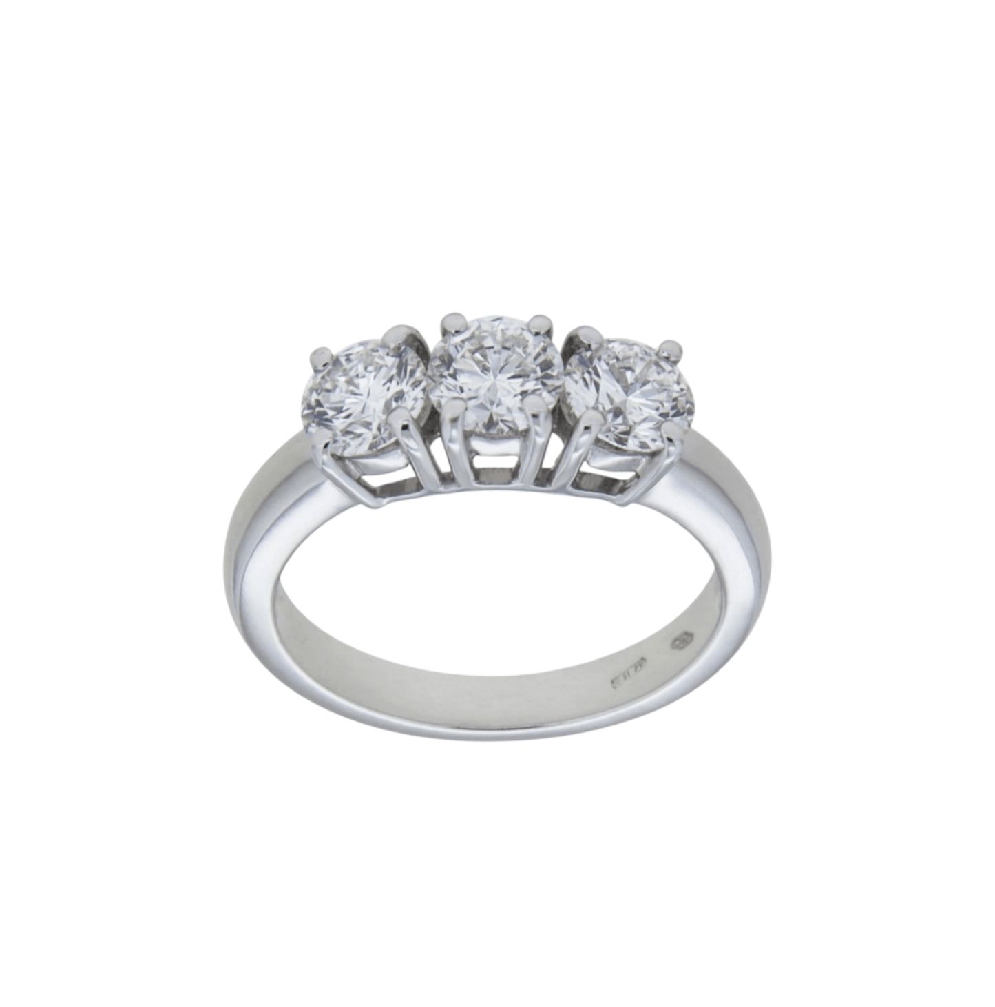 Trilogie-Ring, 0,90 ct Naturdiamanten, zertifiziert IGI D IF