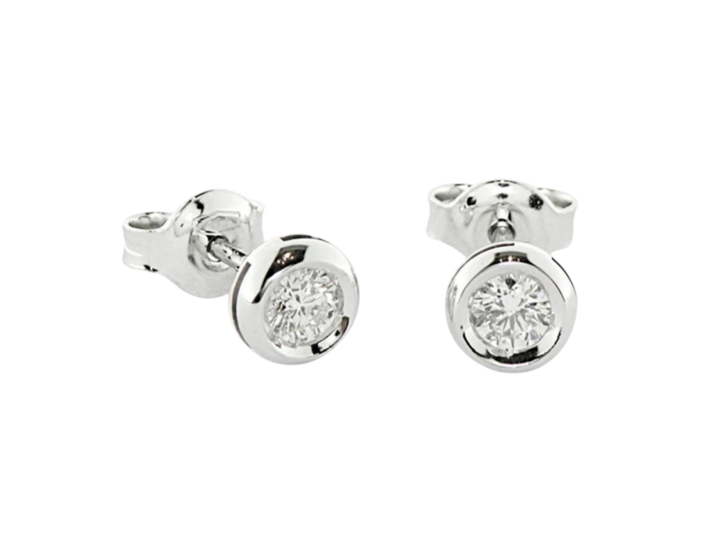 Pendientes de punta de luz cebolla en oro blanco de 18k y 2 diamantes naturales de 0,50 ct