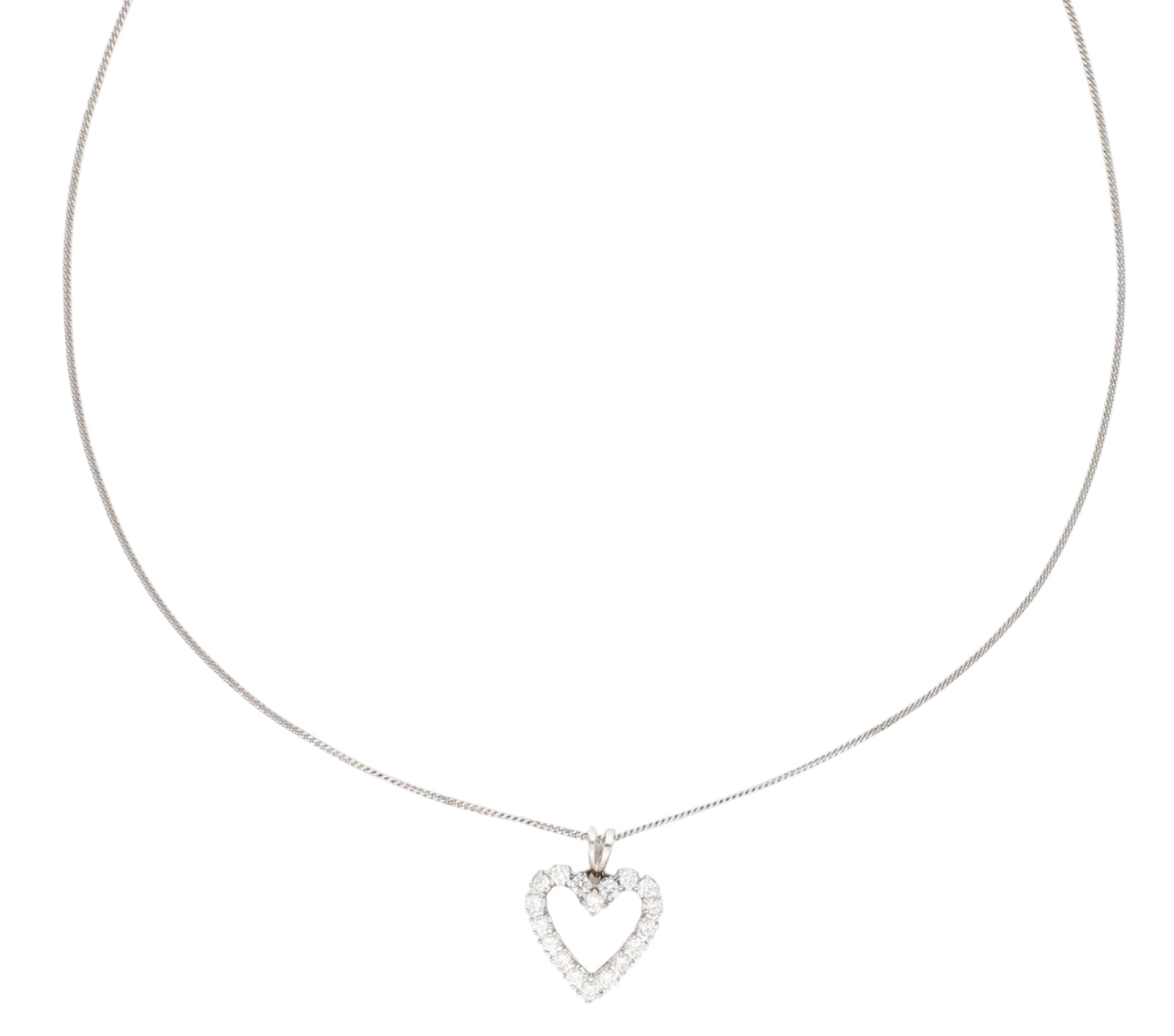 Collana cuore in oro e diamanti naturali 0.54ct