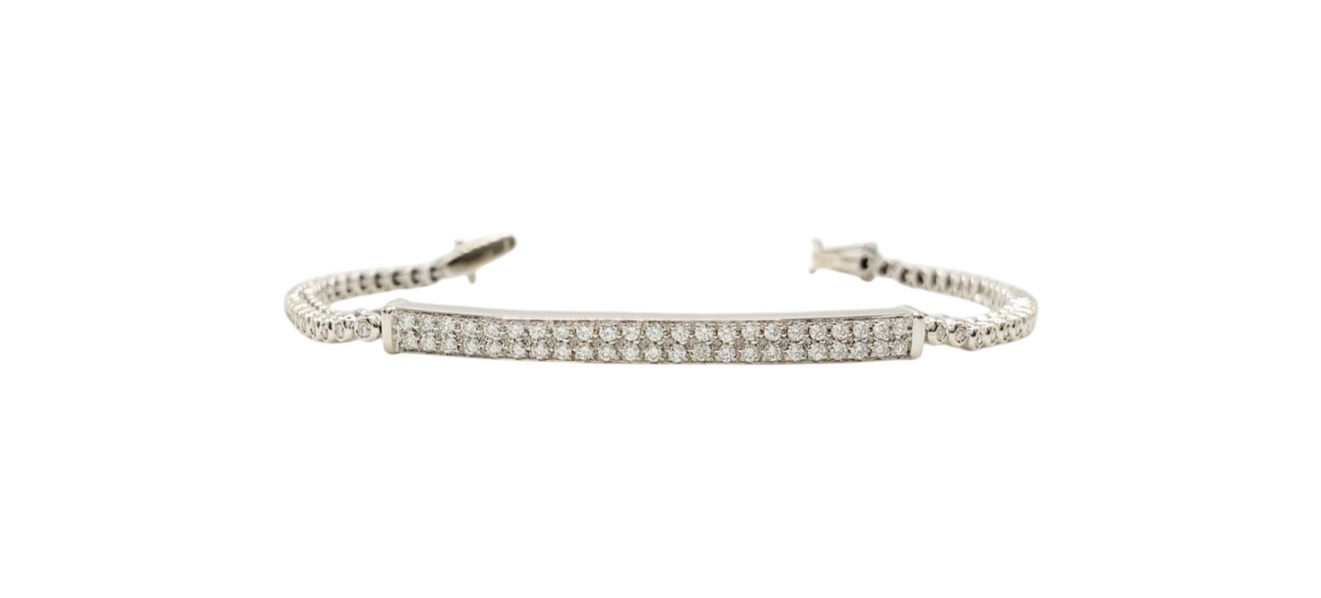 Bracciale tennis oro bianco e diamanti naturali 2.10ct