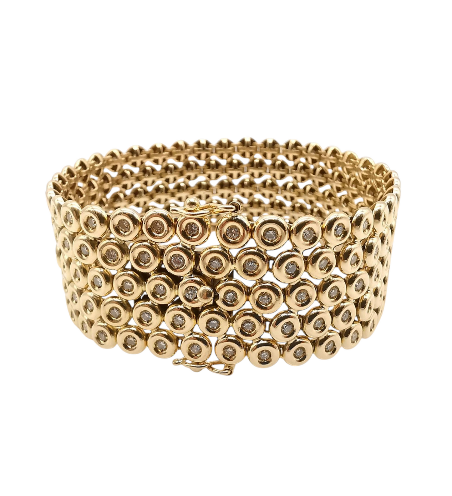 Bracciale tennis in oro giallo e diamanti naturali 17.50 ct