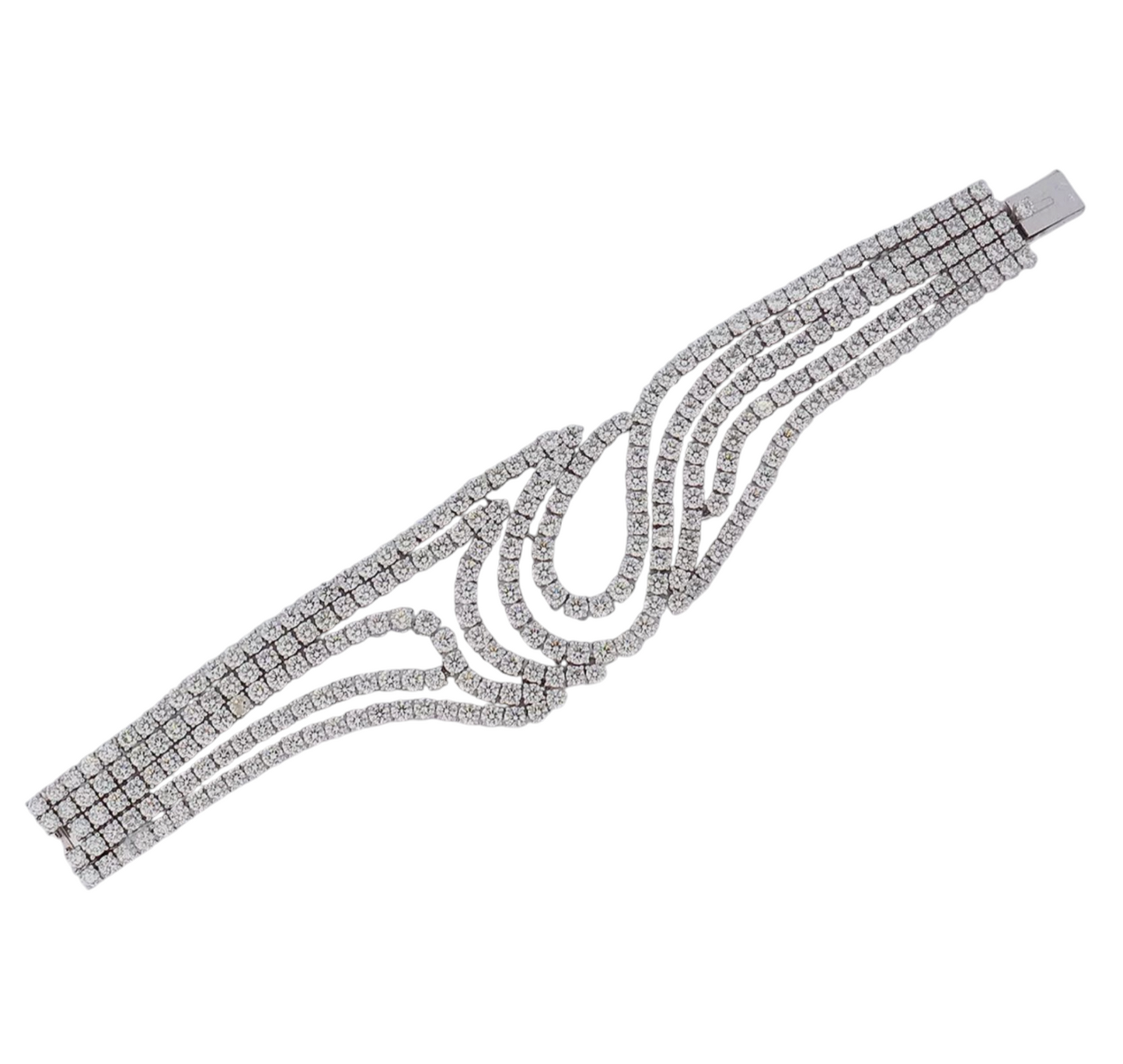 Bracciale tennis oro bianco 18k e diamanti naturali 41ct E F VVS/VS