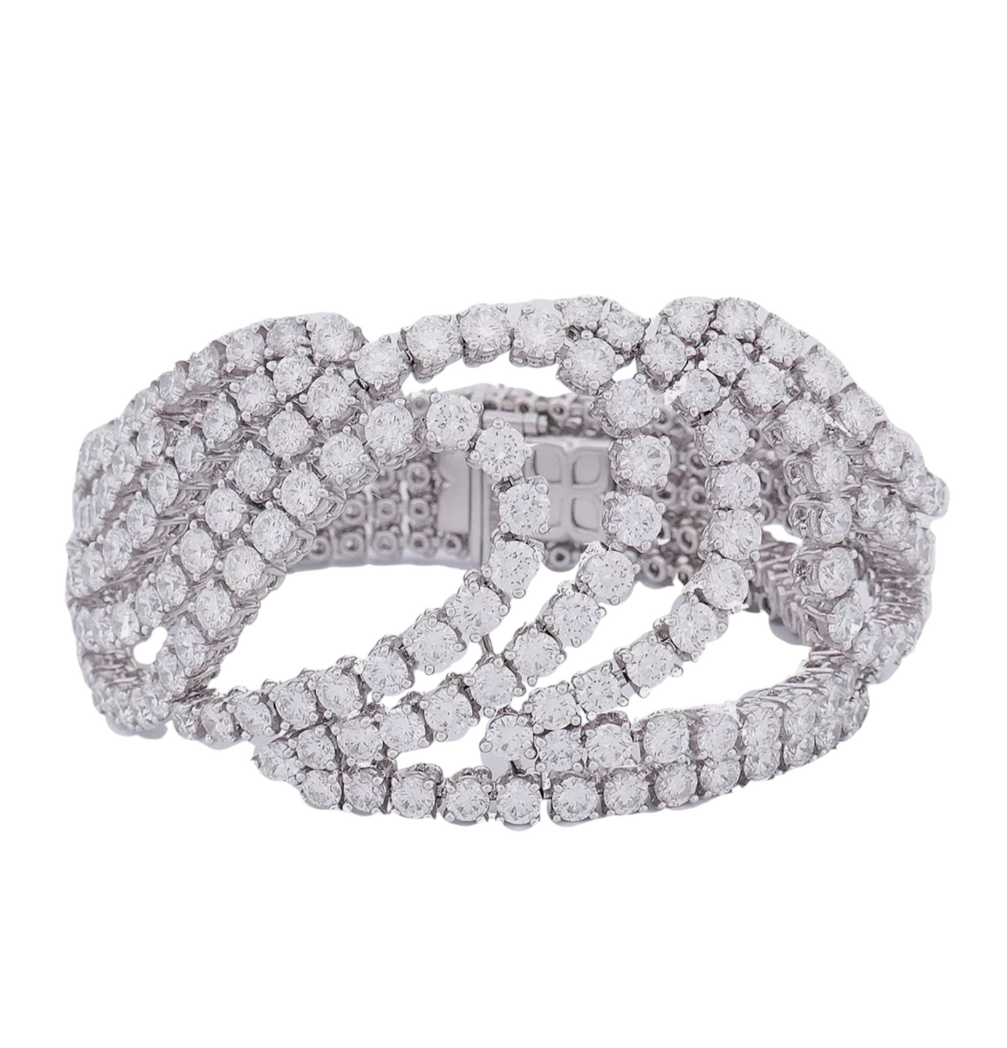 Bracciale tennis oro bianco 18k e diamanti naturali 41ct E F VVS/VS