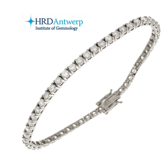 HRD-zertifiziertes Tennisarmband aus 18 Karat Weißgold und natürlichen Diamanten 4,03 ct E VVS1