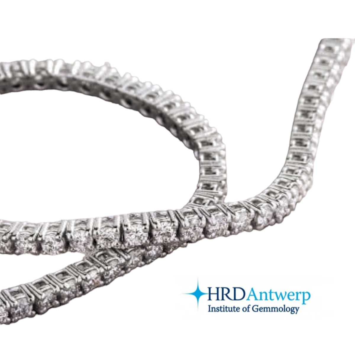 Pulsera de tenis certificada HRD en oro blanco de 18k y diamantes naturales 4,03 ct E VVS1