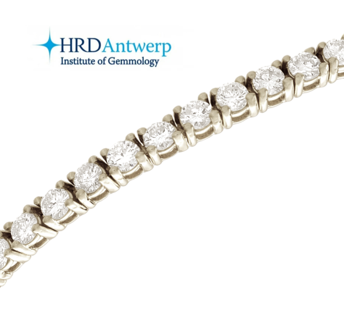 Bracciale tennis certificato HRD in oro bianco 18k e diamanti naturali 4,03 ct E VVS1