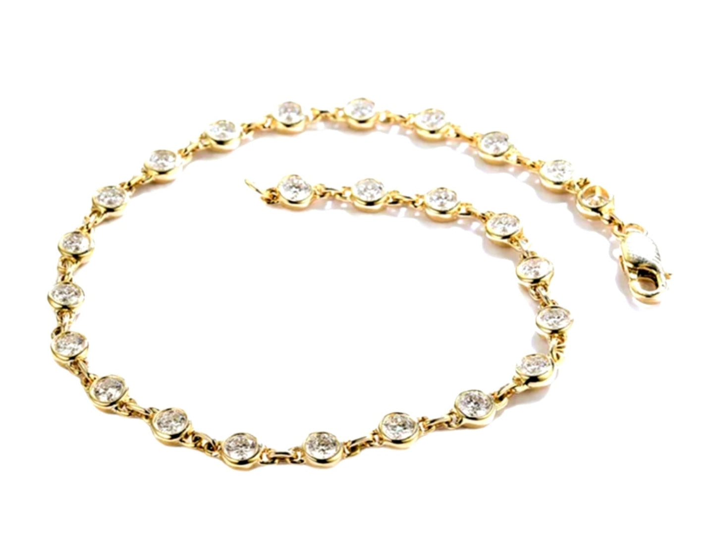 Pulsera de oro amarillo de 18k y 25 diamantes naturales de 2,50ct