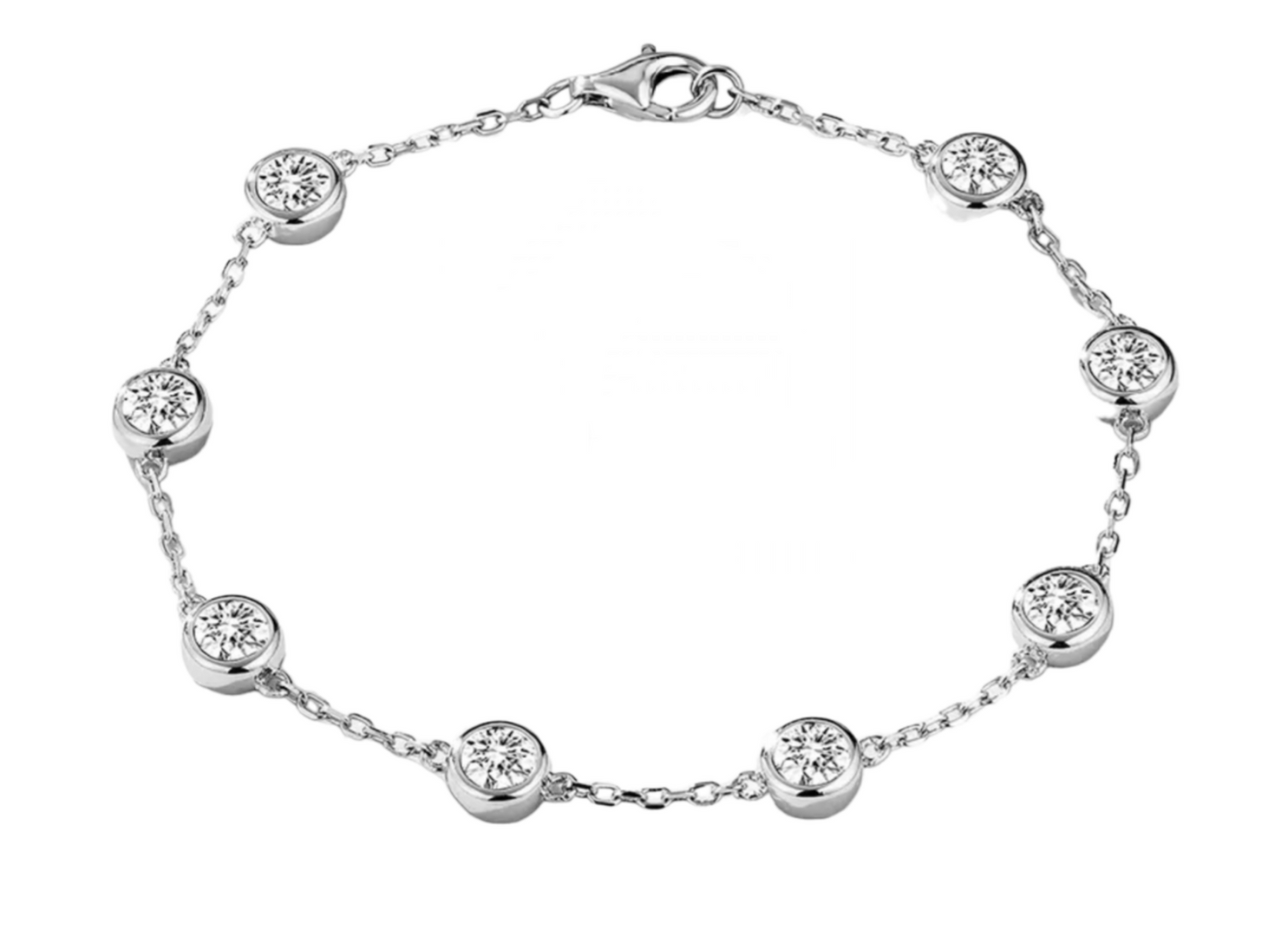 bracciale in oro bianco 18k e 8 diamanti naturali 0,80ct