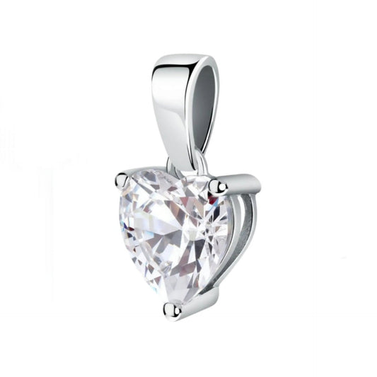 Colgante punto de luz talla corazón en oro blanco y diamante natural de 0,15 ct