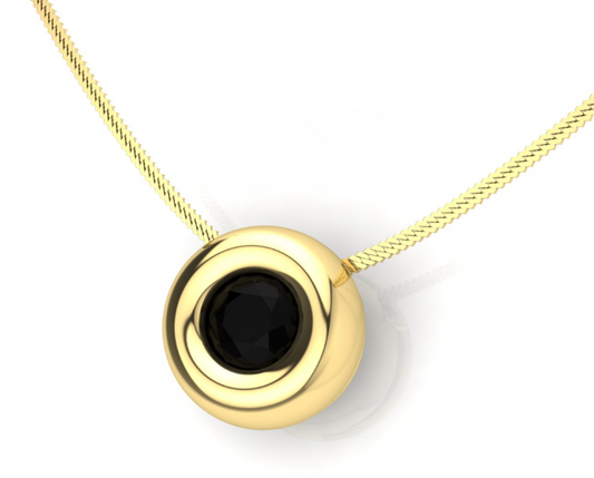 Colgante de punto de luz de oro amarillo con diamante negro natural de 0,50 ct