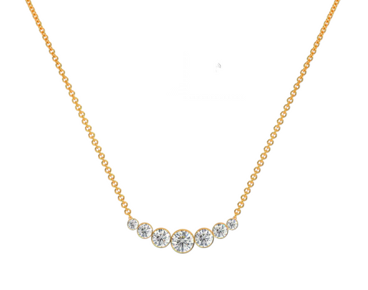 Collar con oro amarillo 18k 750 y 7 diamantes naturales 0,88ct