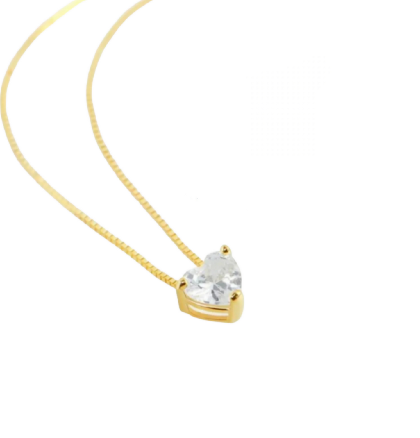 Colgante de punto de luz en oro amarillo de 18 k y diamante natural de talla corazón de 0,15 ct