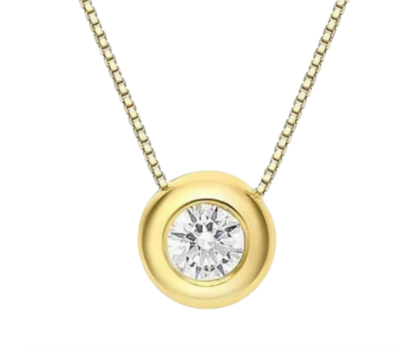 Colgante de punto de luz en oro amarillo de 18 k con diamantes naturales de 0,25 ct