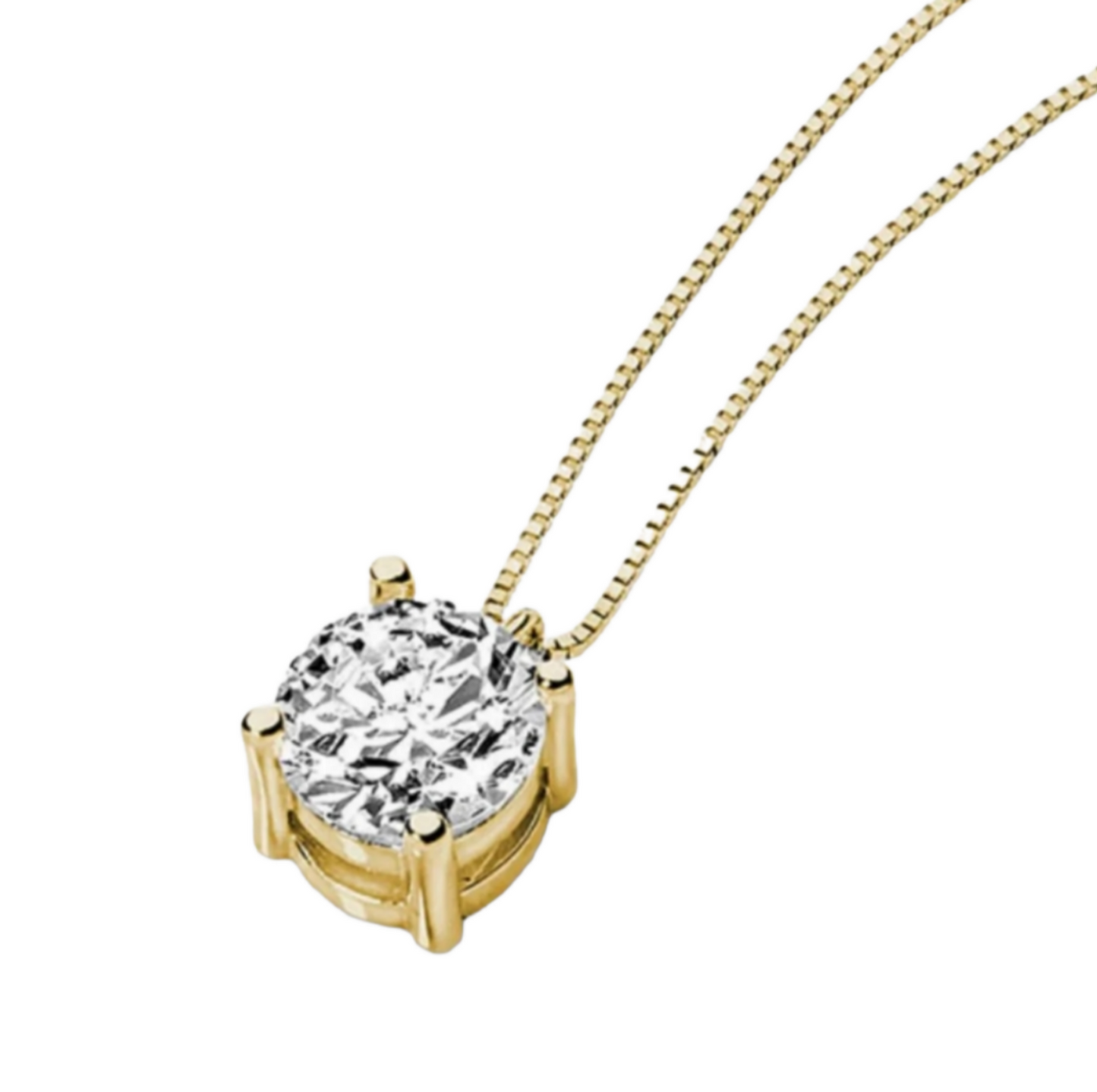 Colgante punto de luz en oro amarillo de 18k y diamante natural de 0,50 ct