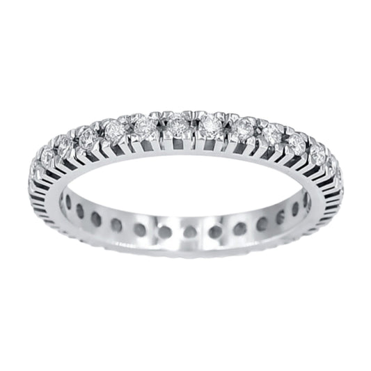 Anillo de eternidad en oro blanco de 18 quilates con diamantes de 0,95 ct