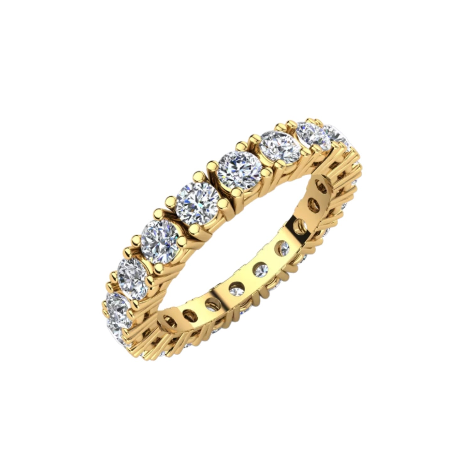 Anillo de oro amarillo de 18k con certificación HRD y diamantes naturales de 3,85 ct