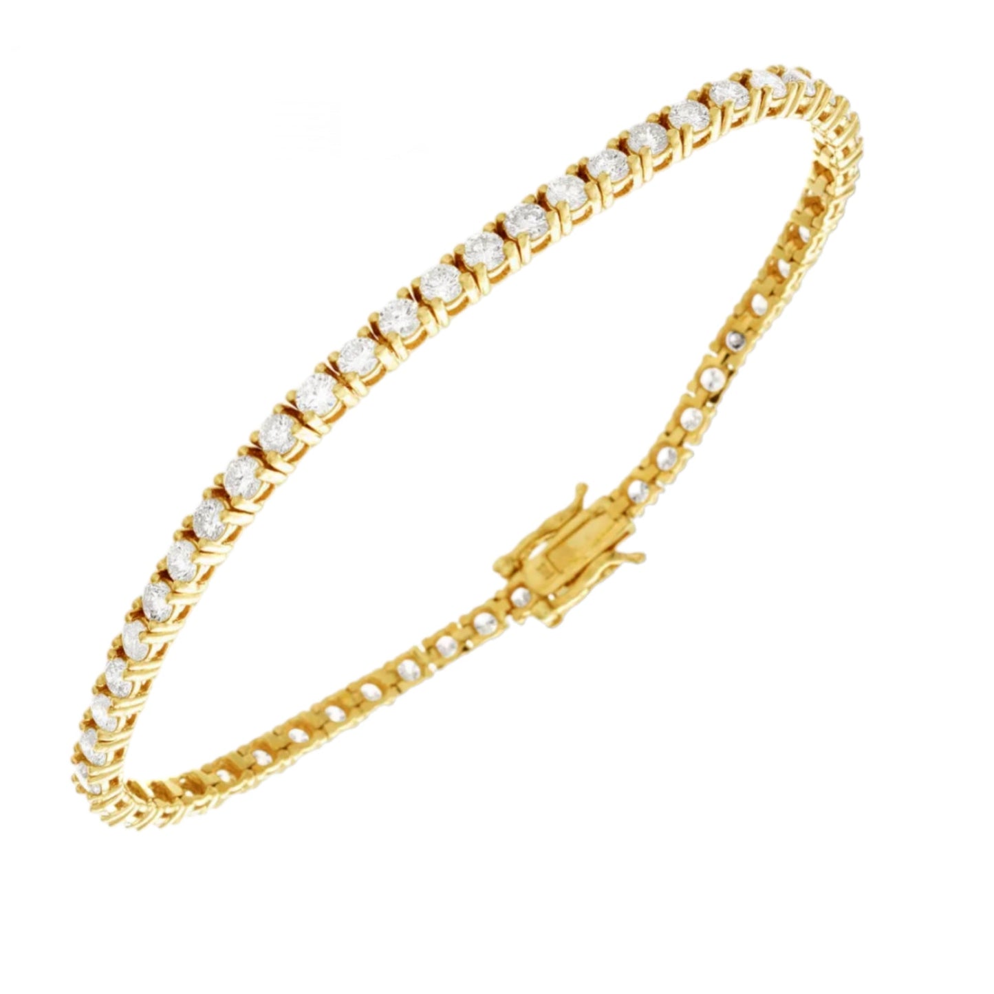 Pulsera de tenis certificada HRD en oro amarillo de 18k y diamantes naturales 5,60 ct D VS1