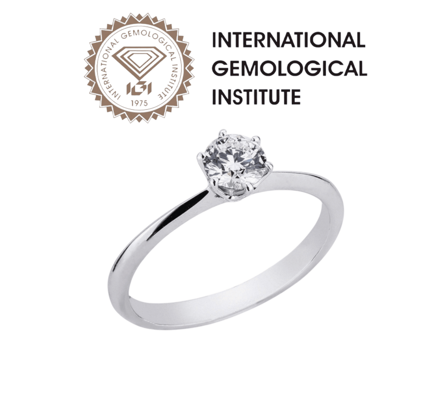 Anillo solitario de diamante natural de 1,50 ct con certificación IGI D VVS1