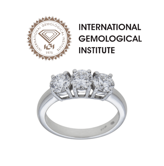 Trilogie-Ring, 1,20 ct Naturdiamanten, zertifiziert IGI D IF