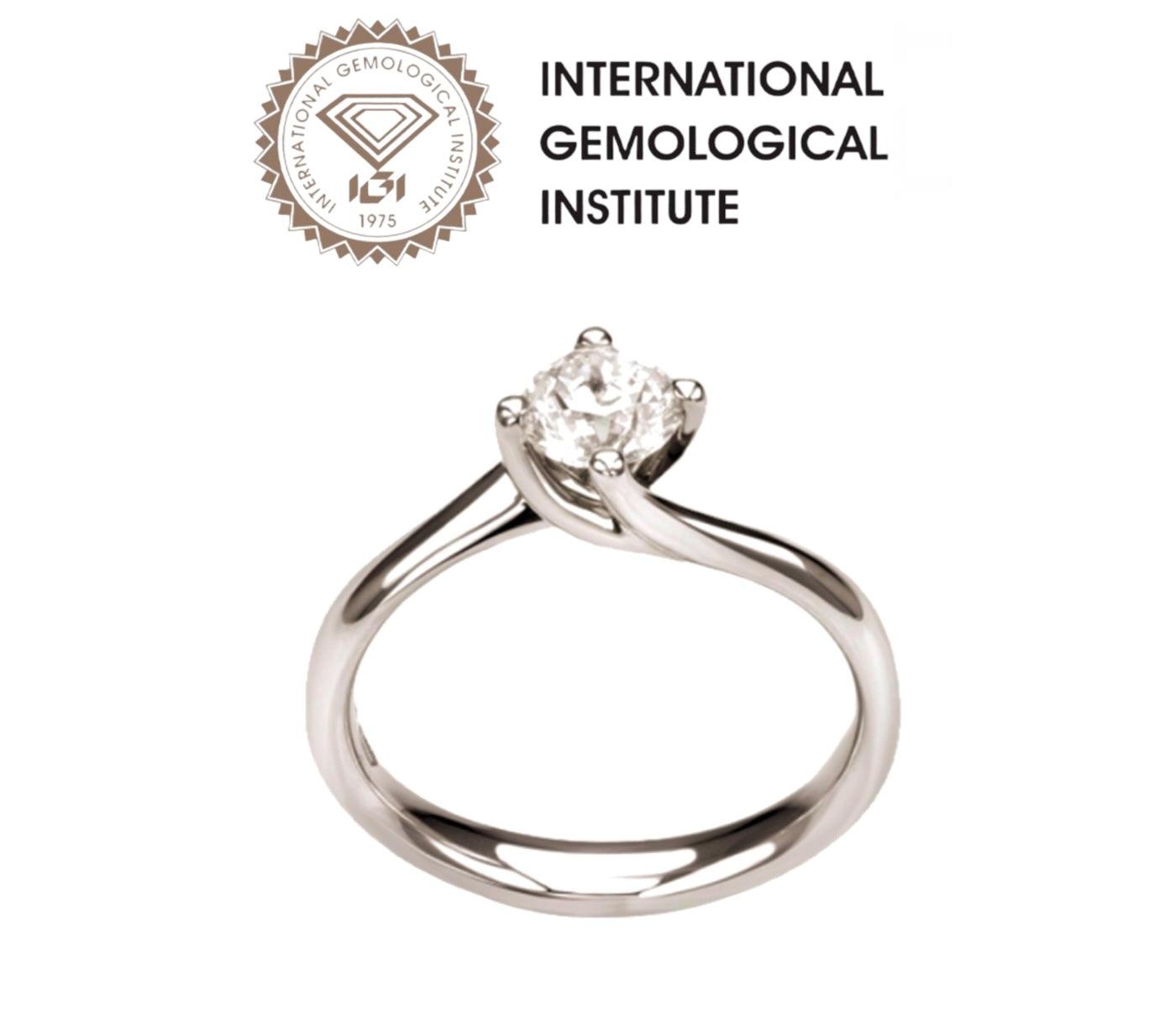 Anillo solitario de diamante natural de 1,20 ct con certificación IGI D VVS1