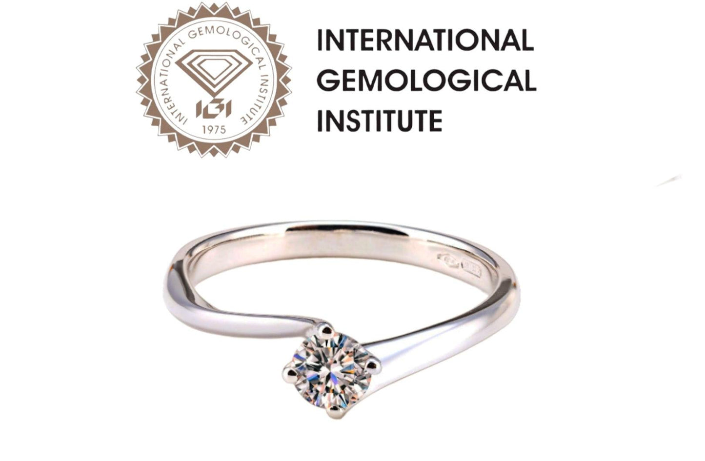 Anillo solitario de diamante natural de 1,20 ct con certificación IGI D VVS1