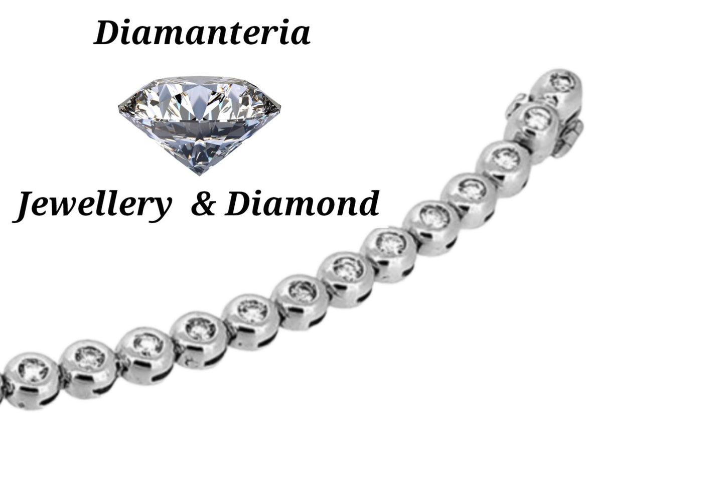 Pulsera de tenis con forma de cebolla en oro blanco de 18 k y diamantes naturales de 1,5 ct