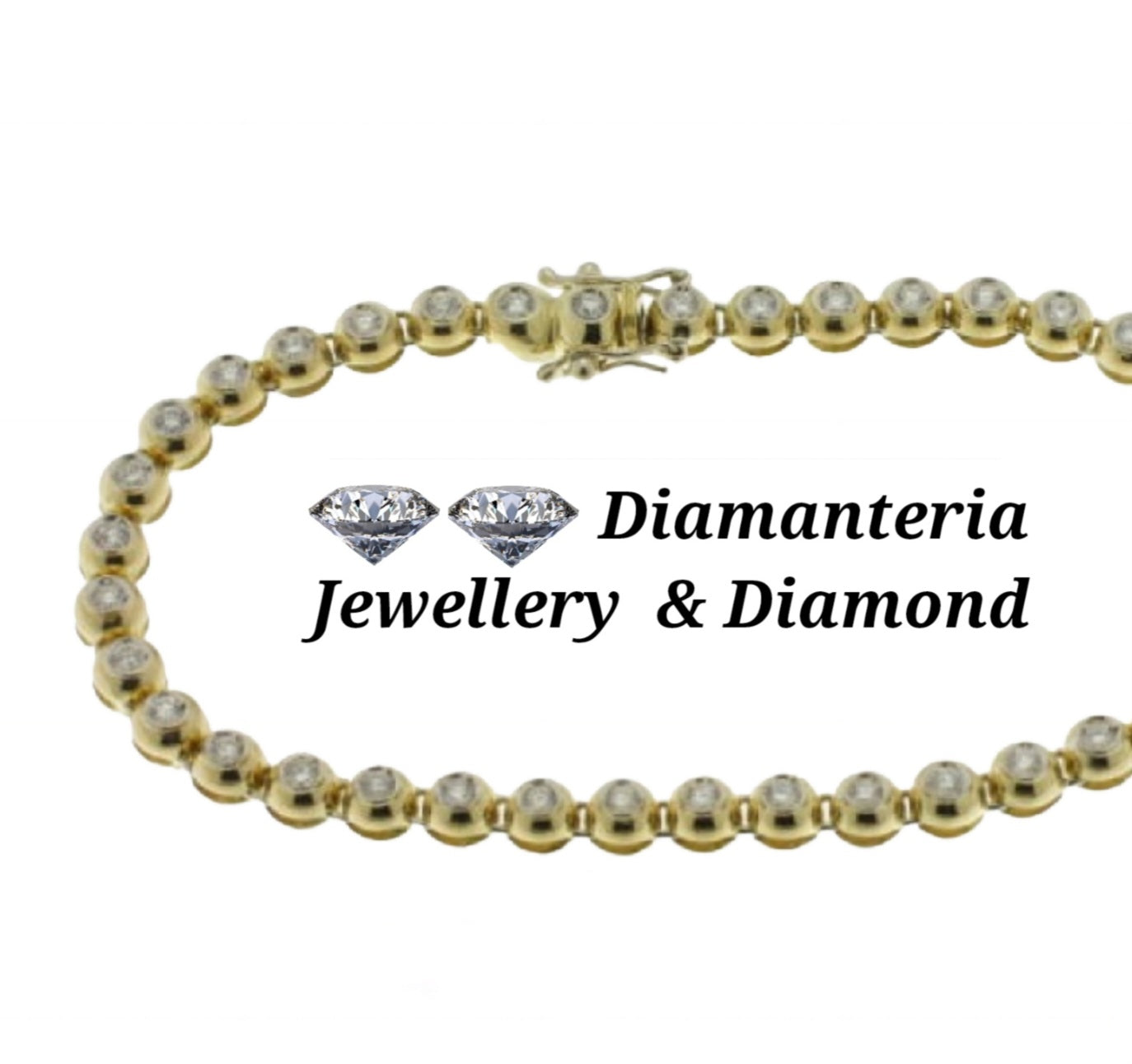 bracciale tennis a cipollina in oro bianco 18k e diamanti naturali 3,80ct