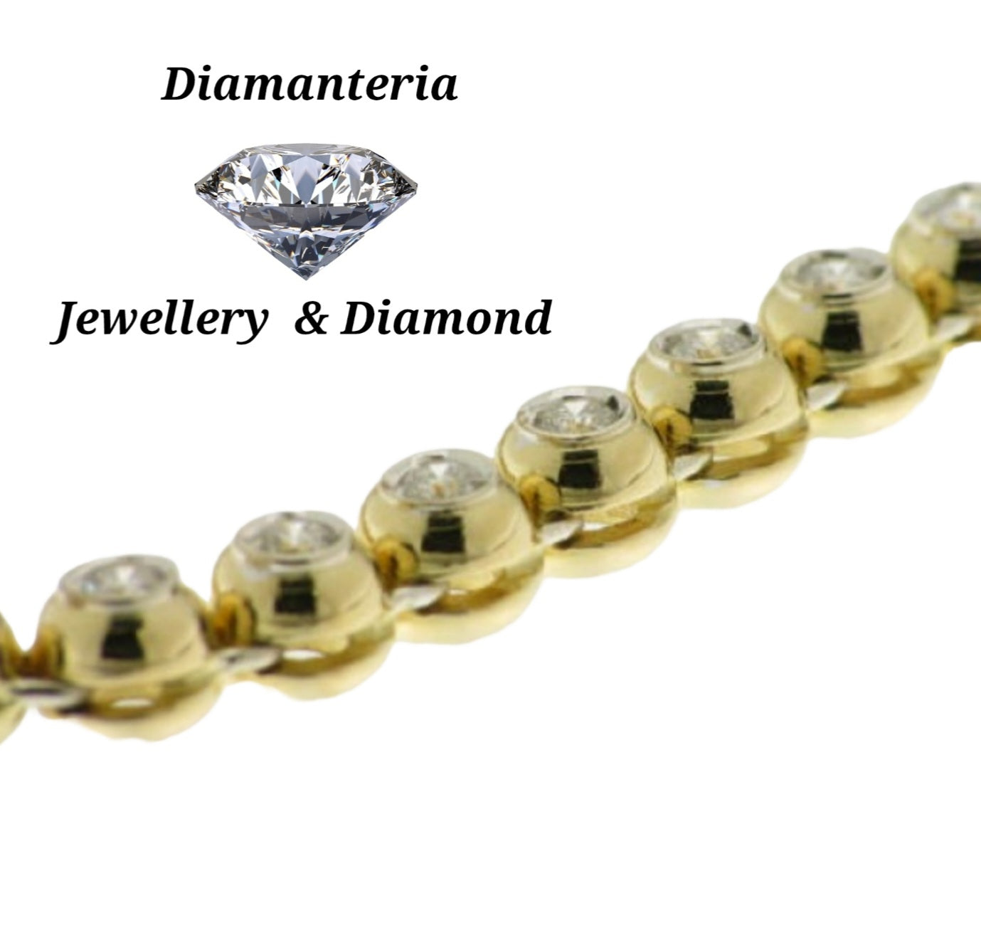 Pulsera de tenis con forma de cebolla en oro blanco de 18 k y diamantes naturales de 1,5 ct