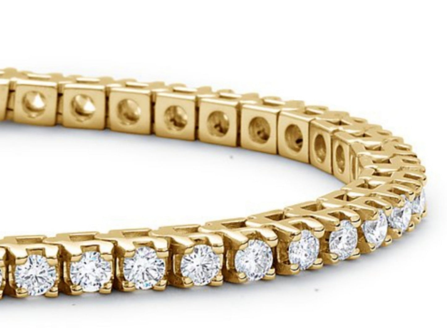 bracciale tennis in oro giallo 18k e diamanti naturali 5,40ct