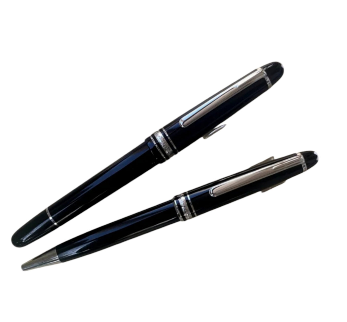 Set coppie 2  Penna , Stilografica e penna a Sfera 145 Montblanc Meisterstück Glacier Classique