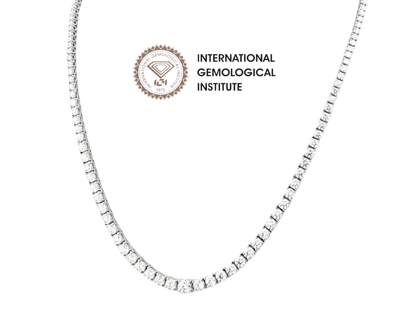 Collana tennis in oro e diamanti naturali 11.34ct certificato IGI