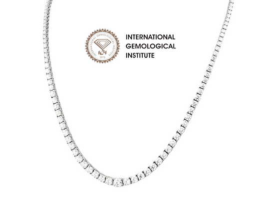 Collana tennis in oro e diamanti naturali 8.15ct certificato IGI