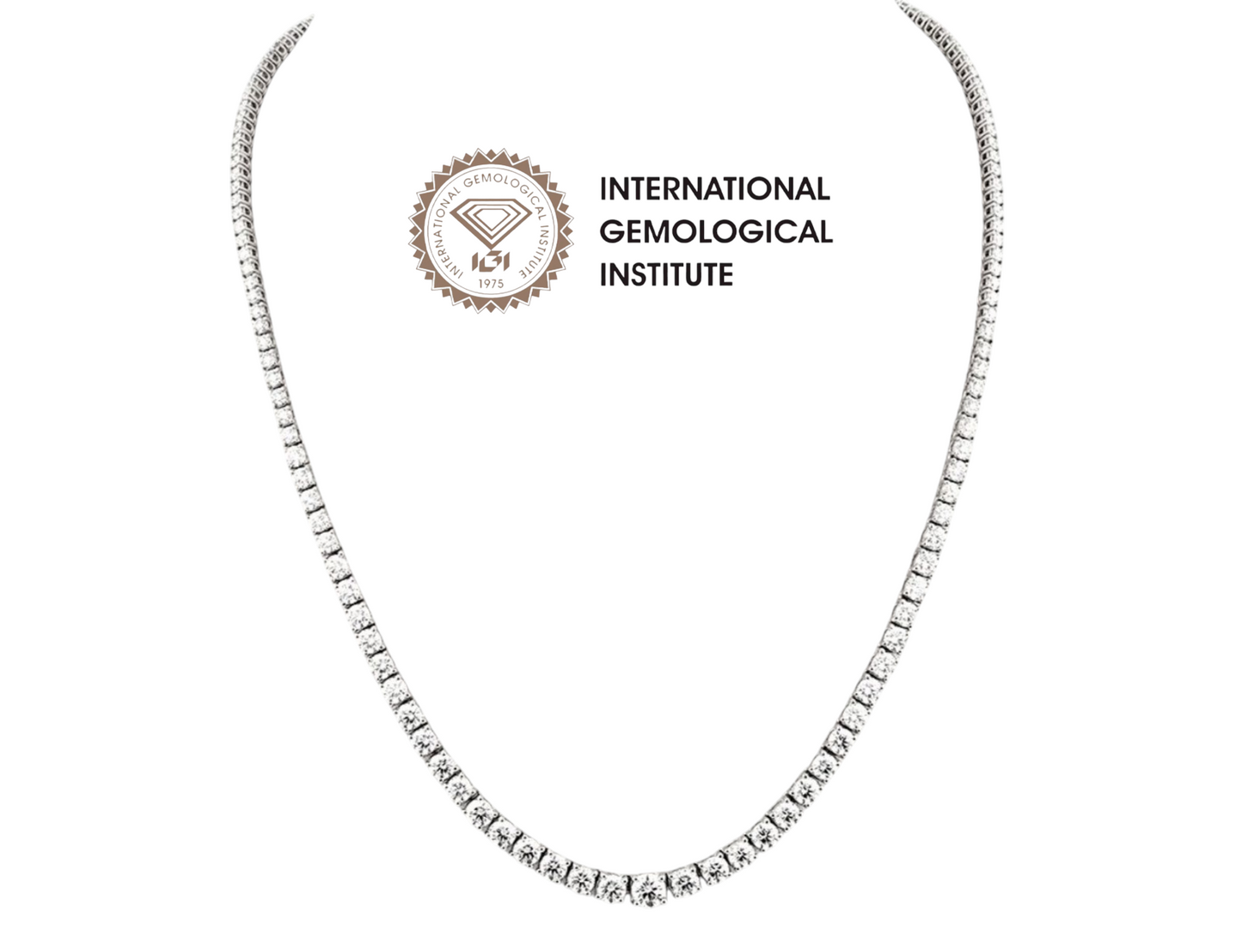 Collana tennis in oro e diamanti naturali 11.34ct certificato IGI