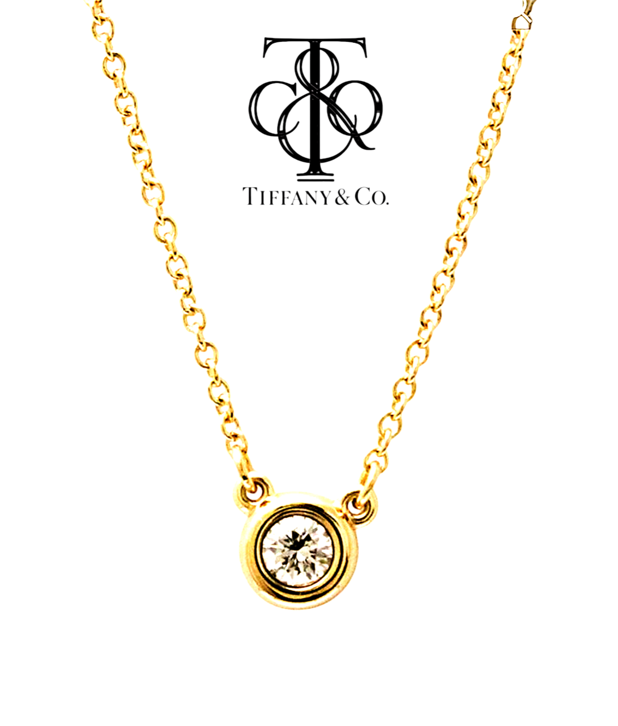 Collana tiffany & co in oro e diamanti naturali 0.25 ct