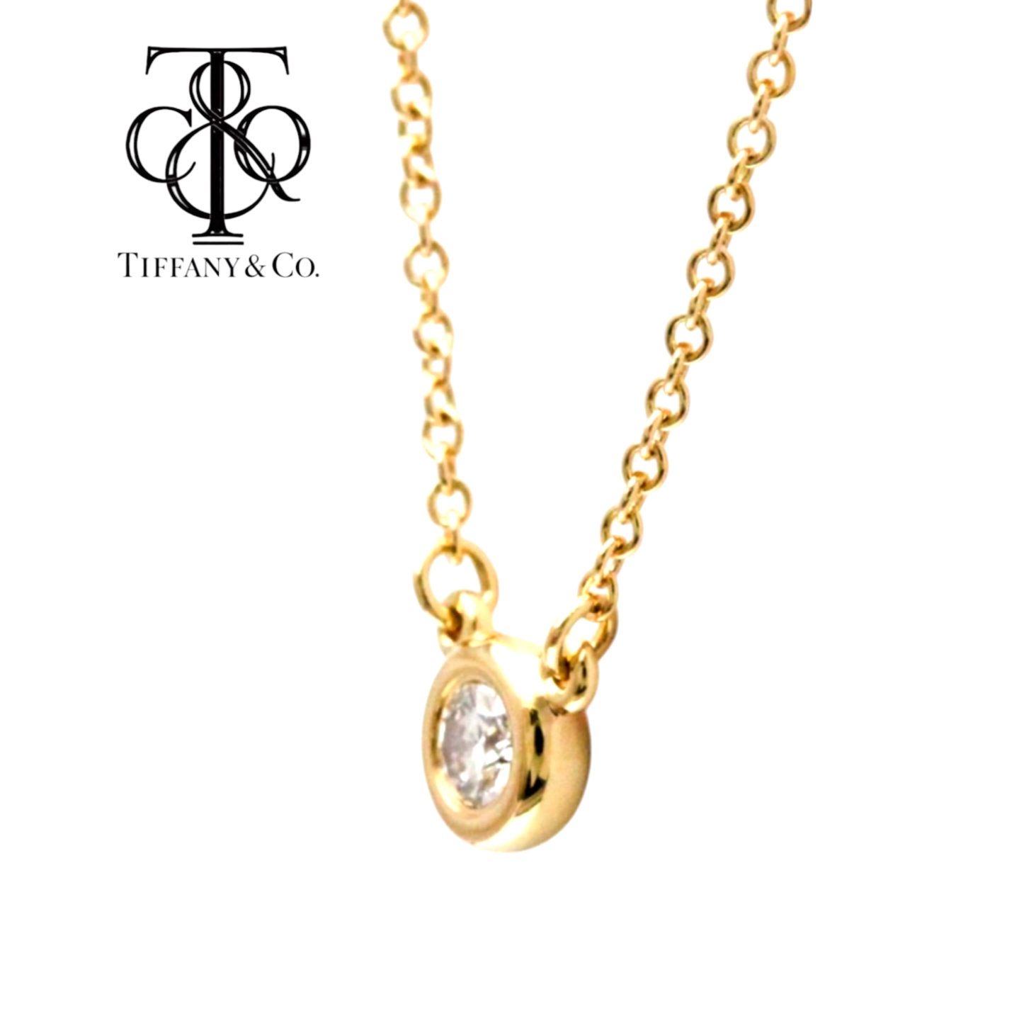 Collana tiffany & co in oro e diamanti naturali 0.32 ct