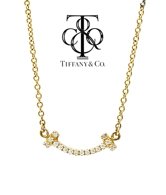 Collana TIFFANY & CO in oro e diamante naturale 0.48 ct