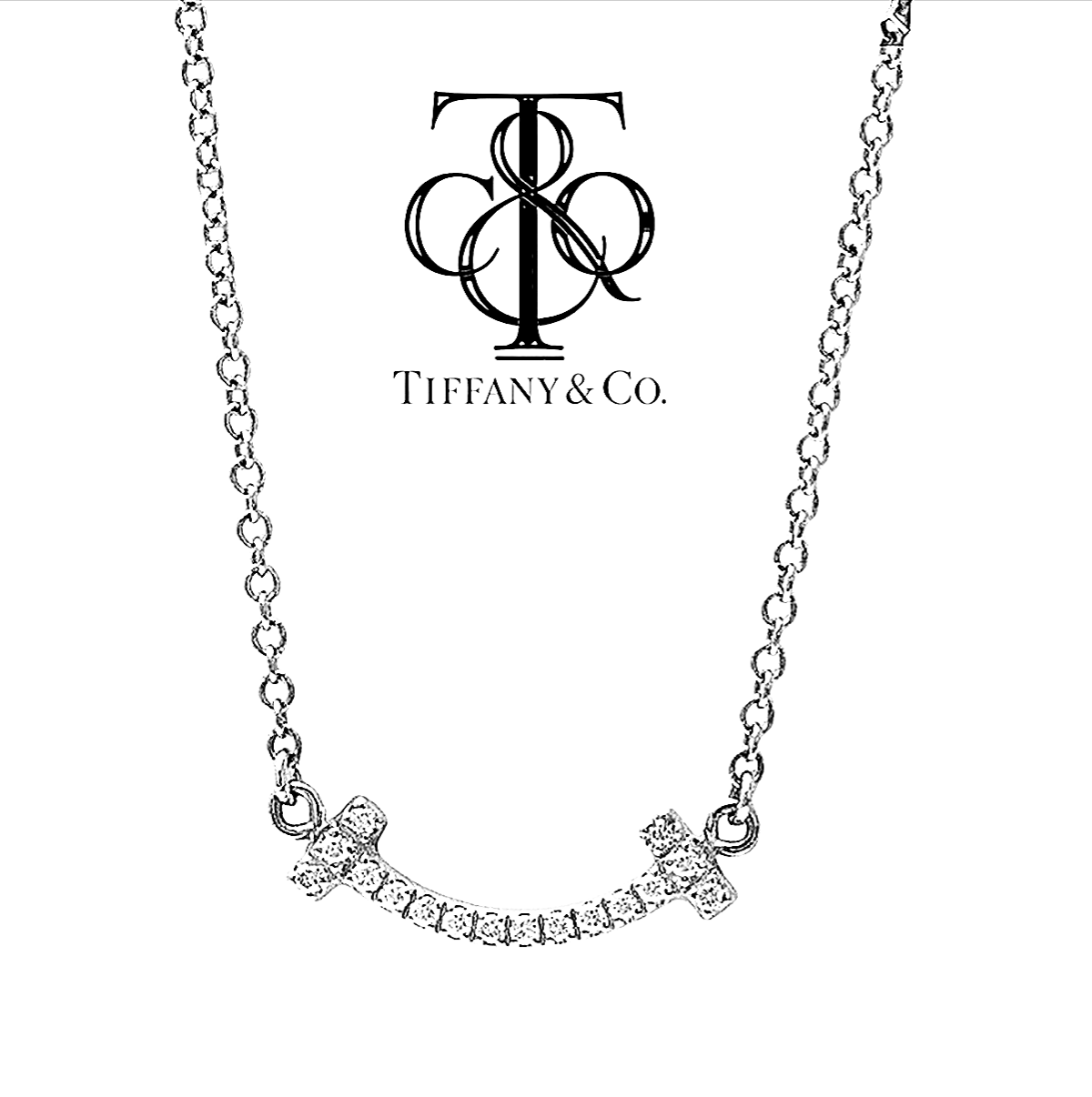 Collana TIFFANY & CO in oro e diamante naturale 0.48 ct