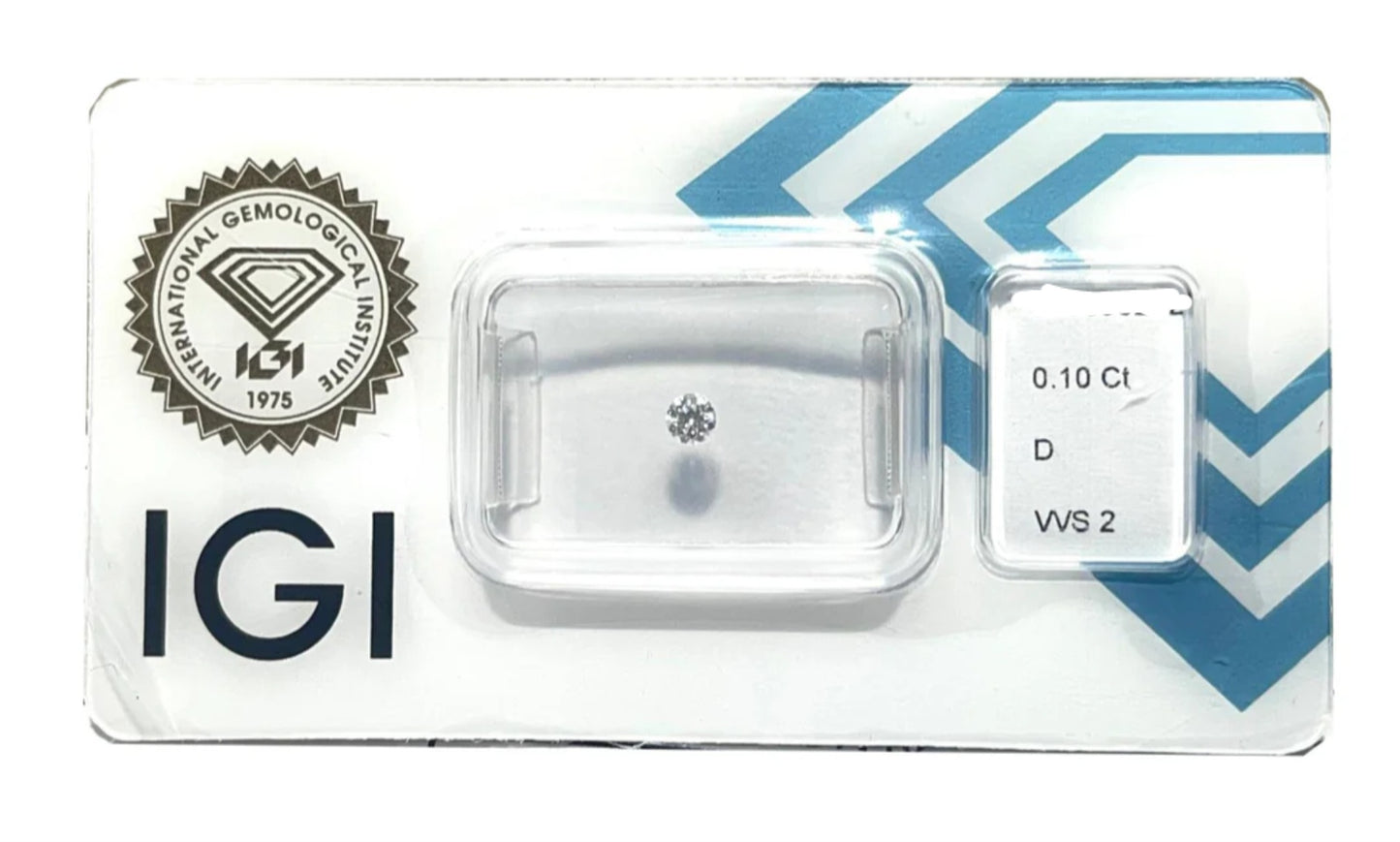 Diamante naturale certificato IGI 0.10ct  D VVS2