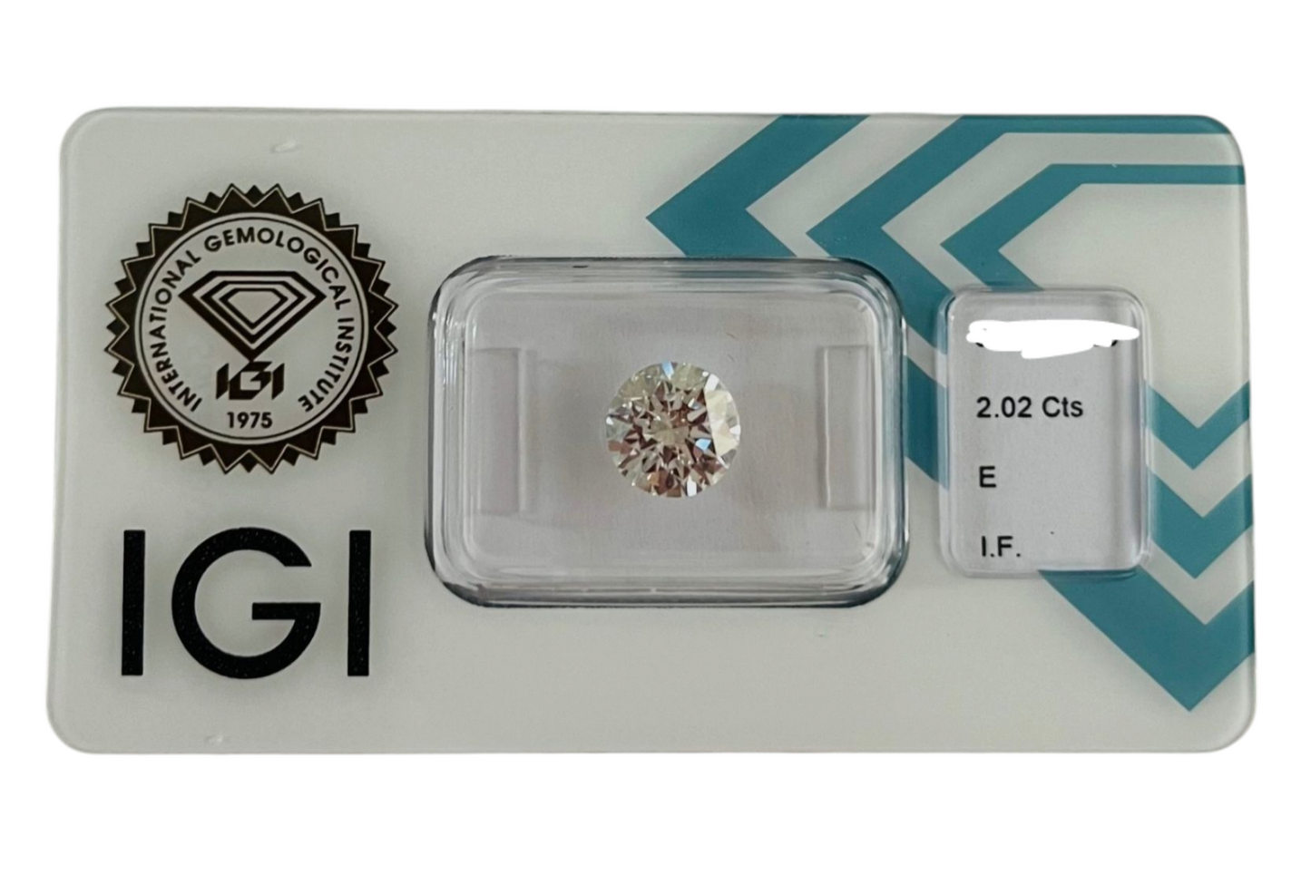 Diamante naturale certificato IGI 2.02ct   E IF