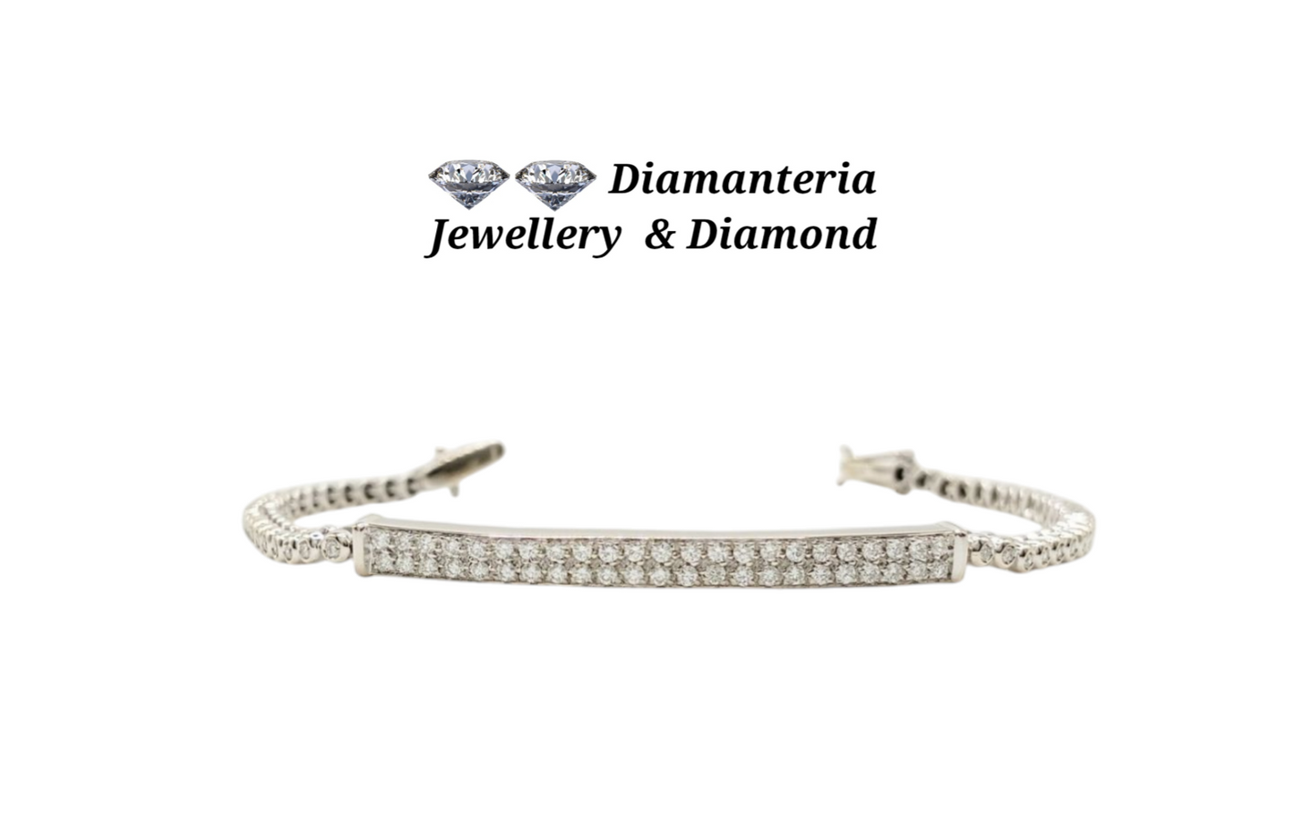 Bracciale tennis oro bianco e diamanti naturali 3.20ct