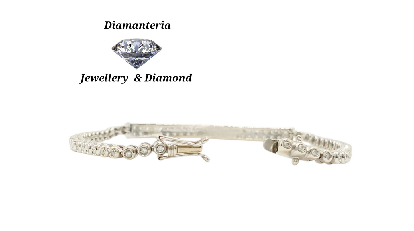 Bracciale tennis oro bianco e diamanti naturali 3.20ct