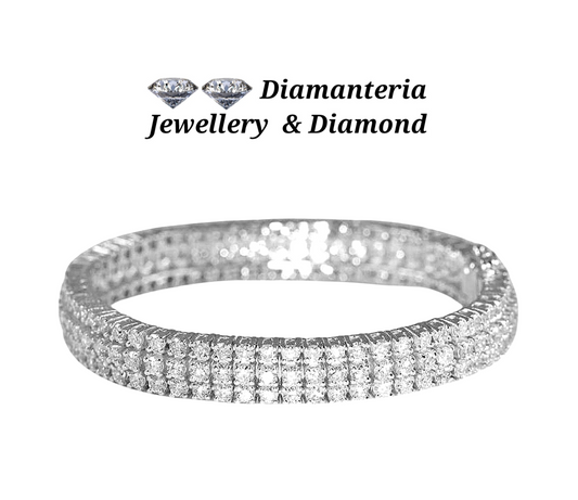 Bracciale tennis oro bianco e diamanti naturali 15ct