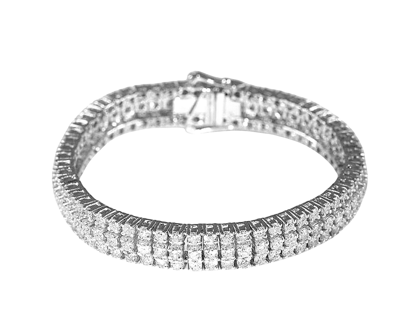 Bracciale tennis oro bianco e diamanti naturali 15ct