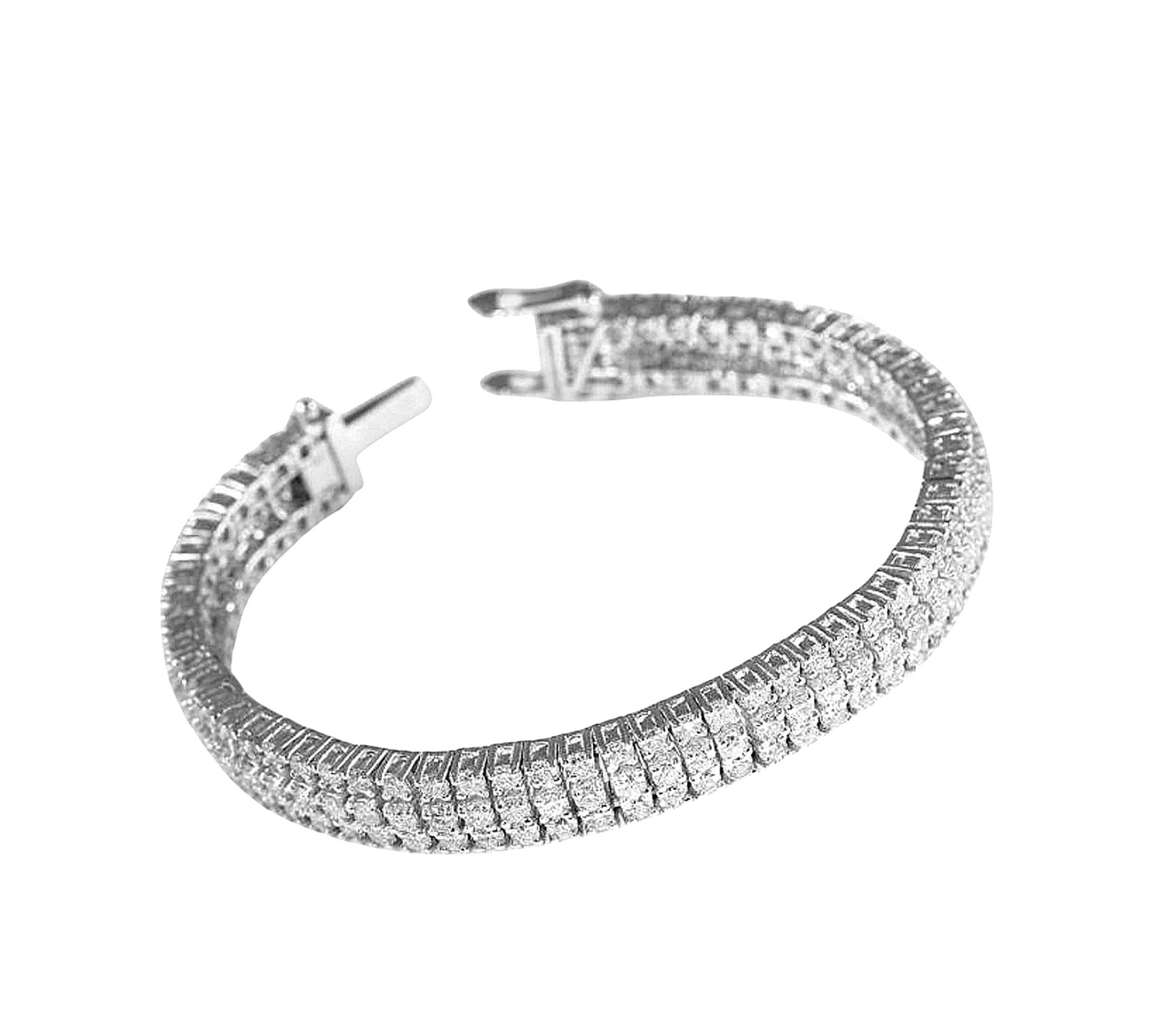 Bracciale tennis oro bianco e diamanti naturali 15ct