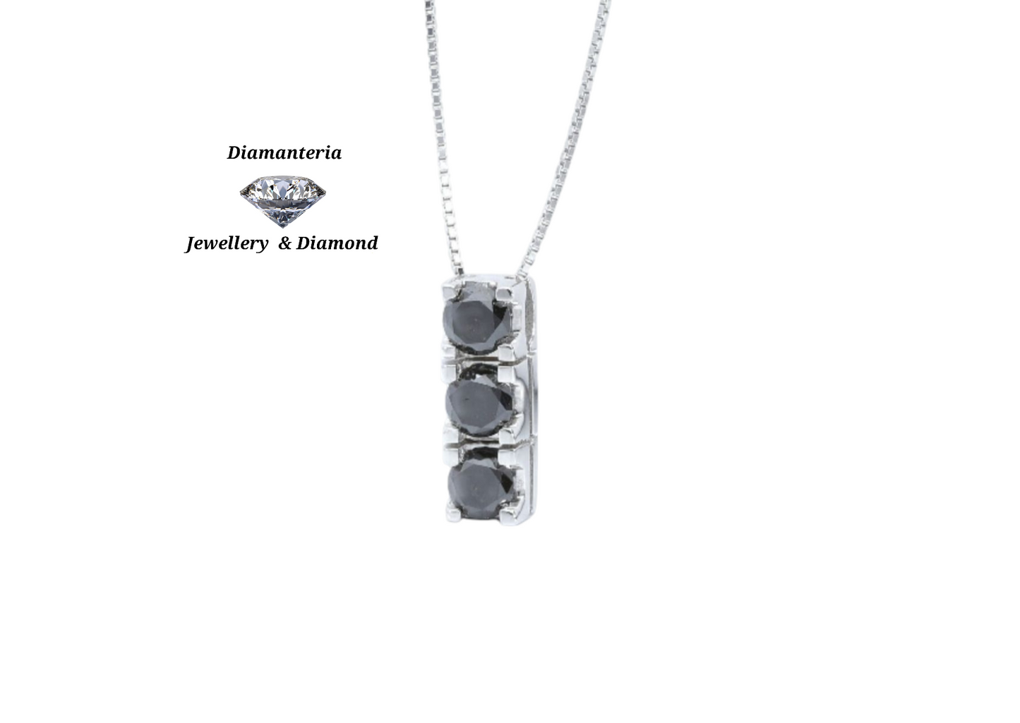 Ciondolo trilogy con diamanti naturali black 0.30ct