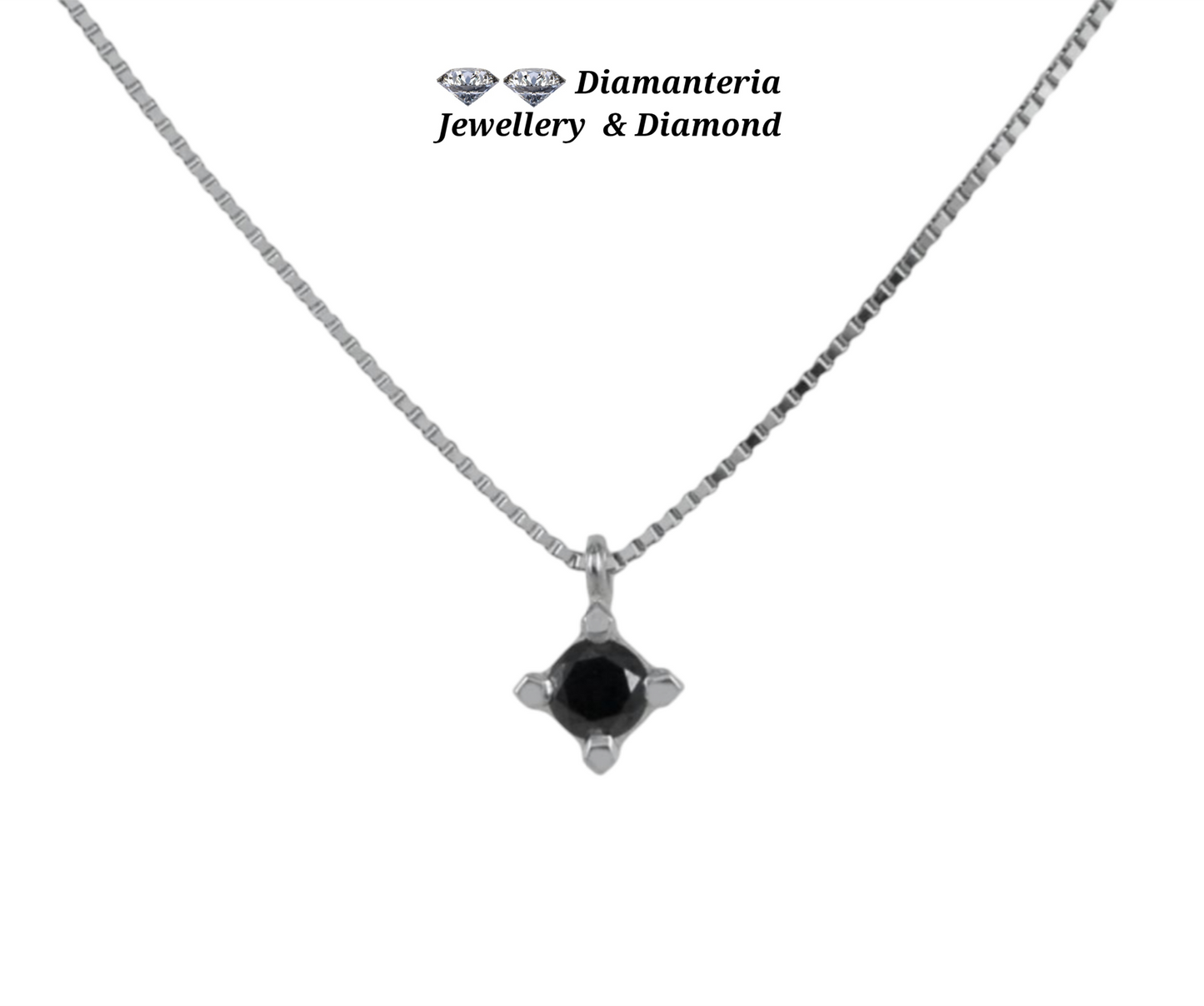 Ciondolo punto luce  con diamanti naturali black 0.20 ct